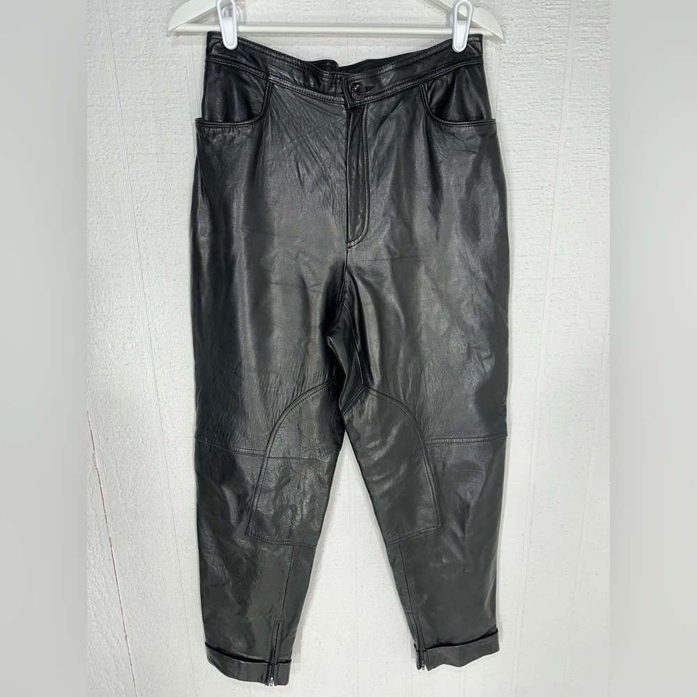 Dana Buchman genuine leather pants black size 12P